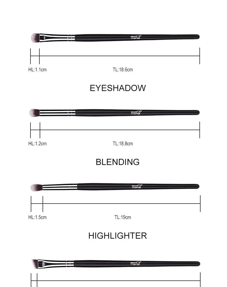 MSQ, 6 шт., 10 шт., набор кистей для Макияжа Теней для век, подводка для глаз, набор кистей для макияжа бровей, синтетические волосы, косметические инструменты