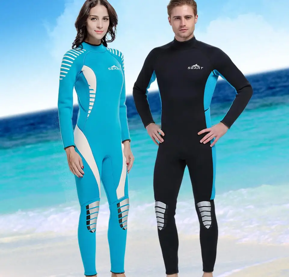 Пара 3 мм неопрена гидрокостюм с длинным рукавом согреться цельный купальник плавание Подводное дайвинг костюм купальник комбинезон