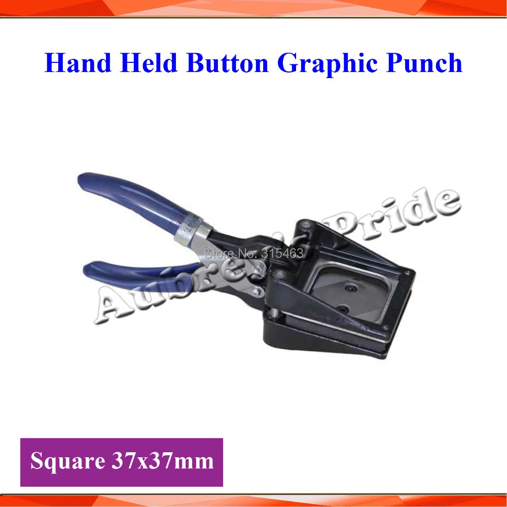 

NEW Hand Held Manual Square 37x37mm(1-1/2x1-1/2") Paper Graphic Punch Die Cutter for Pro Button Maker