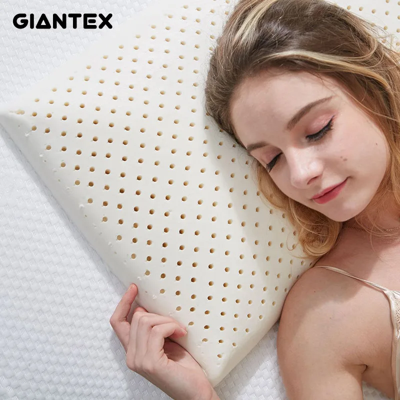 GIANTEX 60x40cm Natural Latex Pillow Sleeping Bedding Cervical Massage Pillow Health Neck Bonded Head Care Memory Pillow U1177 body-wave : image GIANTEX 60x40cm Natural Latex Pillow Sleeping Bedding Cervical Massage Pillow Health Neck Bonded Head Care Memory Pillow U1177 body-wave