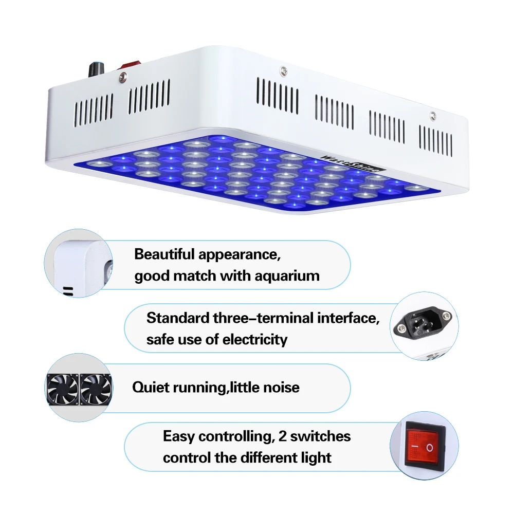 The aquarium 180W Dimming LED light Blue White With a lens lamps for aquarium lights Coral plants Ornamental fish Plant Growth  (2)