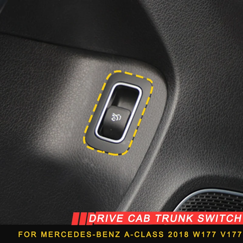 

For Mercedes-Benz A-Class 2018 W177 V177 Auto Car Drive Cab Trunk Switch Trim Frame Sticker Cover Accessories