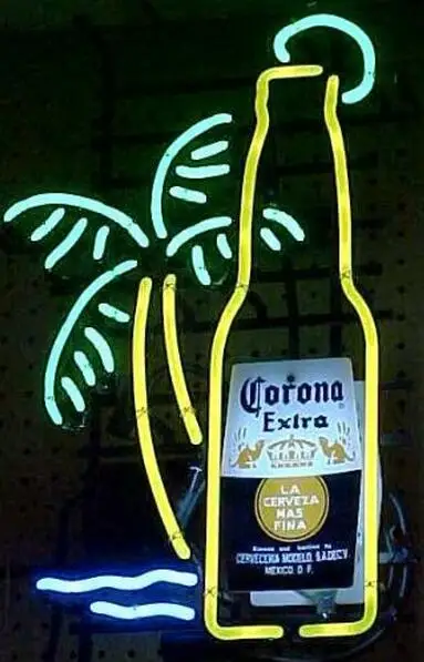 Corona bottle Palm Tree Neon Light Sign Beer Bar