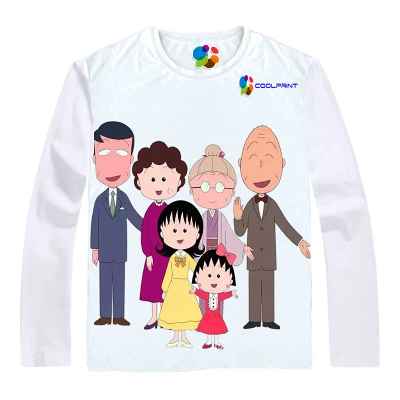 Coolprint аниме рубашка Chibi Maruko chan футболки для мужчин и женщин молодежи Momoko Sakura