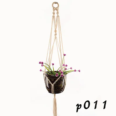 WHISM ручной работы плетеный хлопок завод висячая корзина веревка макраме корзина шнур садовая подвесная Корзина держатель домашнее растение веревка для демонстрации - Цвет: Style4