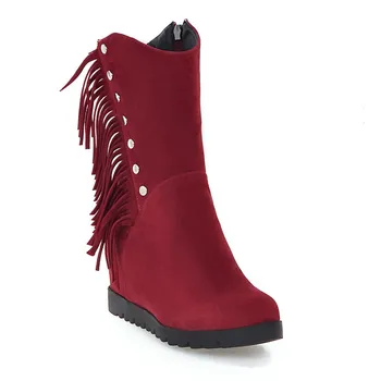 

High fashion new boots in the winter of 2018 with higher within 40-43 yards tube tassel boots in 181213