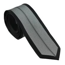 Coachella Галстуки серебристый, черный галстук в клетку с полосой граничит Дизайн галстук микрофибры узкий галстук 6 см