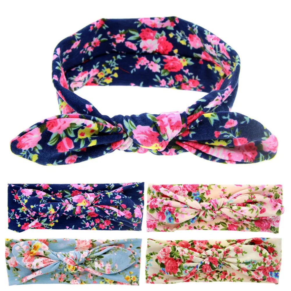 

Baby Rabbit Ears Floral Elastic Headband Baby Girl Accessories 2019 Cute Baby Headbands Opaska Dla Dziewczynki Baby Hair Band