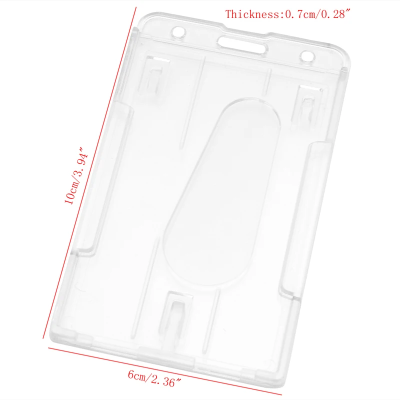 1PC Plastic ID Card Holder Double Side Clear Badge Cover Transparent Horizontal Travel Card ID Badge Holders New