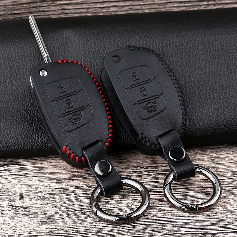 

Car Leather Key Cover Case for Hyundai Tucson Creta IX25 Ix35 I10 I20 I30 HB20 Sonata Verna Solaris Santa Elantra Mistra