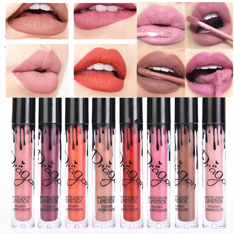 

1PCS Waterproof Long Lasting Matte Lipstick Sexy Color Liquid Lipstick Lip Gloss Makeup Lipgloss Dragon Lipstick Lip Tint Kit