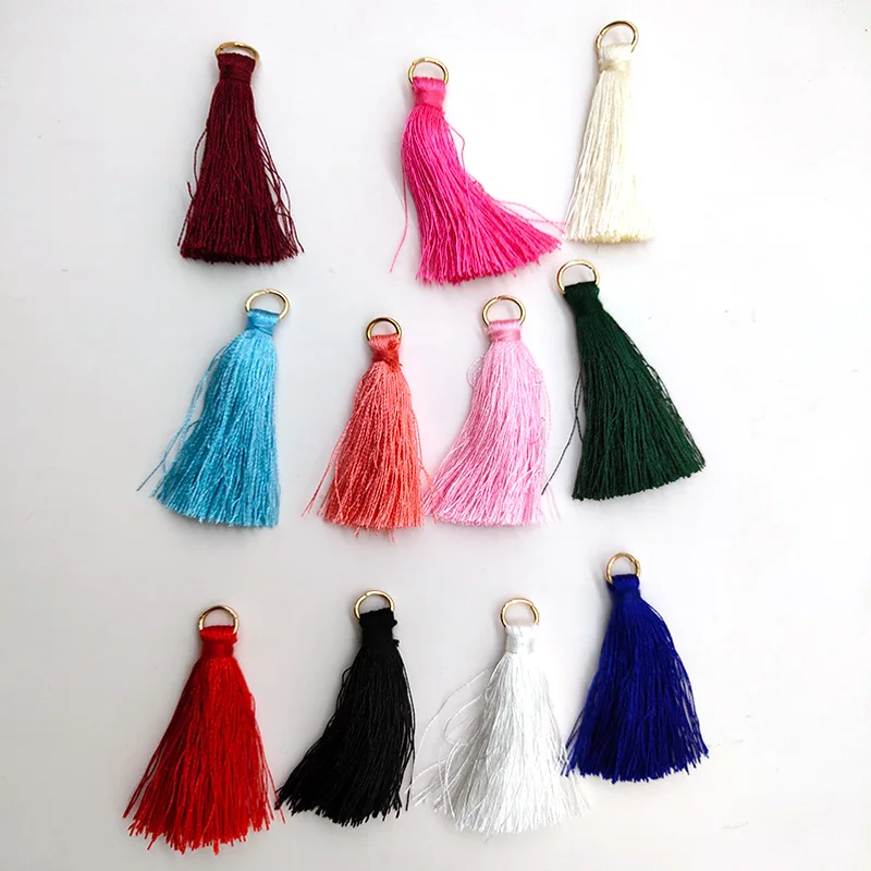 

10Pcs 4cm/2 Inch Silky Handmade Soft Craft Mini Tassels with Loops for Jewelry Making, DIY Projects, Bookmarks Accessories