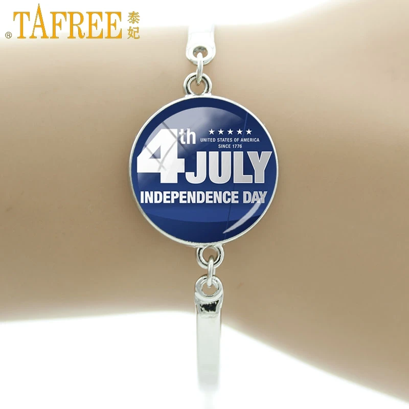Tafree модные 4 июля День независимости США с 1776 года браслет простой стеклянный