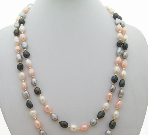 

huij 003597 50" 11mm Multi Color Baroque Necklace