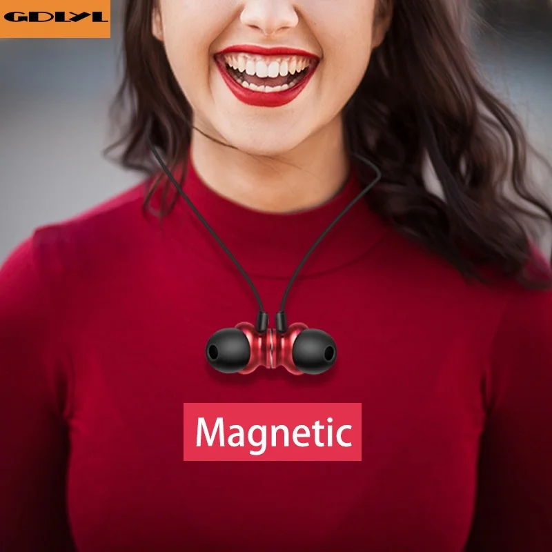 GDLYL Magnet Wireless Bluetooth Earphone Sport V4 1 Bluetooth Headset Headphone With Microphone Stereo Earbuds For phone calls