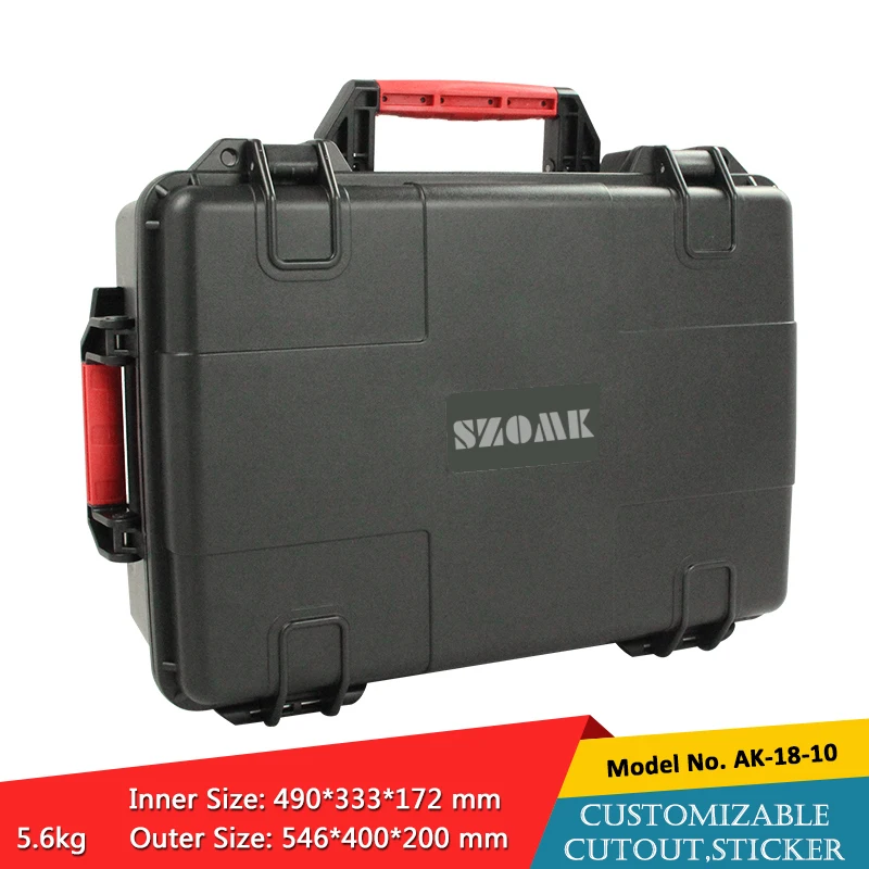 

waterproof plastic hard tool carrying case pp and abs weatherproof equipment tool case with Sponge inside 546*400*200mm szomk