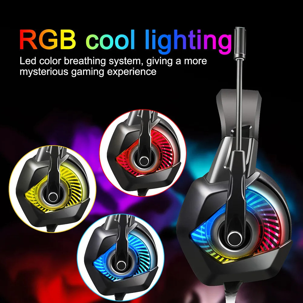 ONIKUMA K6 Gaming Headset casque Stereo Game Headphones Earphone with Microphone RGB LED light for Computer PC PS4 Gamer (3)