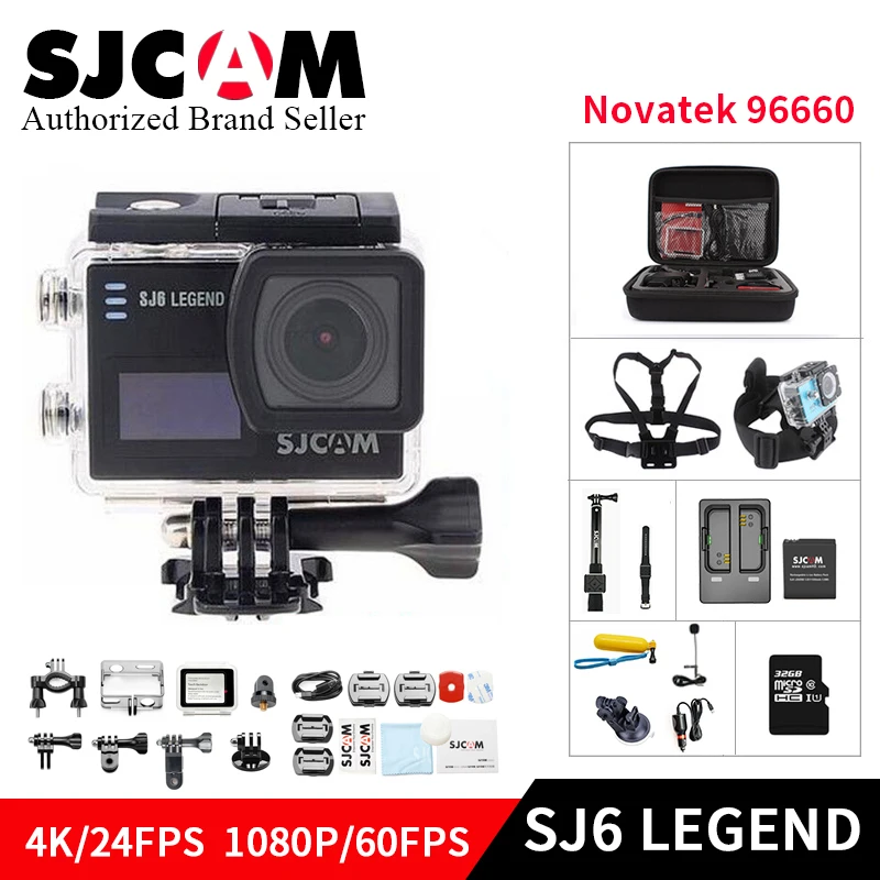 

Original SJCAM SJ6 LEGEND 4K 24fps Ultra HD Notavek 96660 Waterproof Action Camera 2.0" Touch Screen Remote Sports DV go pro cam