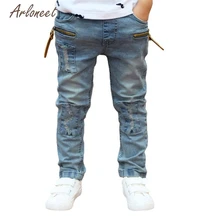 Зимние модные штаны; яркий синий светильник для маленьких мальчиков; однотонные Стрейчевые узкие джинсовые брюки на молнии; коллекция года; Прямая поставка; ST22