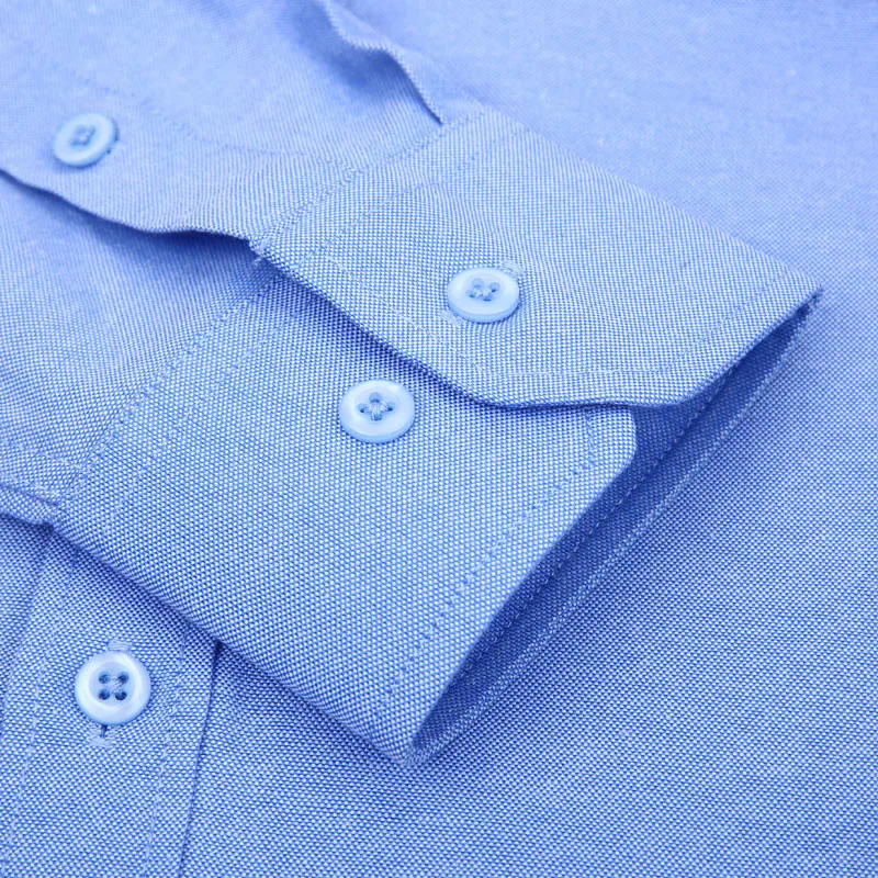 Фиолетовый вымытый чистый из ткани "Оксфорд" мужская рубашка с длинными рукавами Мужская одежда для работы в деловом стиле мужские деловые рубашки Формальные 4XL