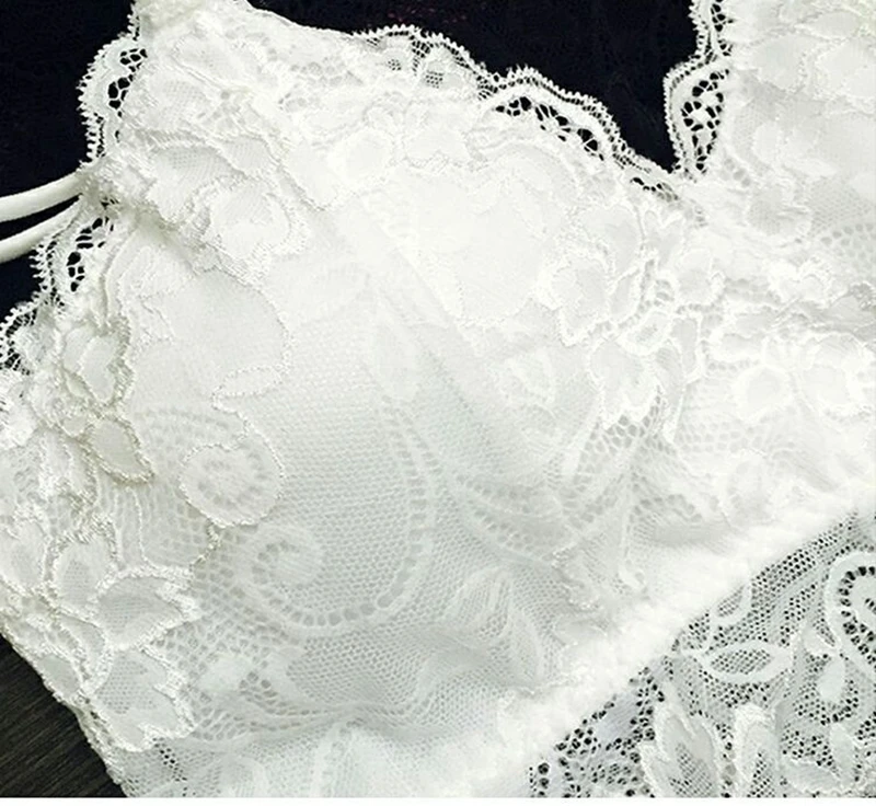 1PC Lace Crop Top Sexy Lace Floral Hollow V-Neck Camisole Bustier Top Women T Shirts Backless White Black Tanktop Women Clothing (16)