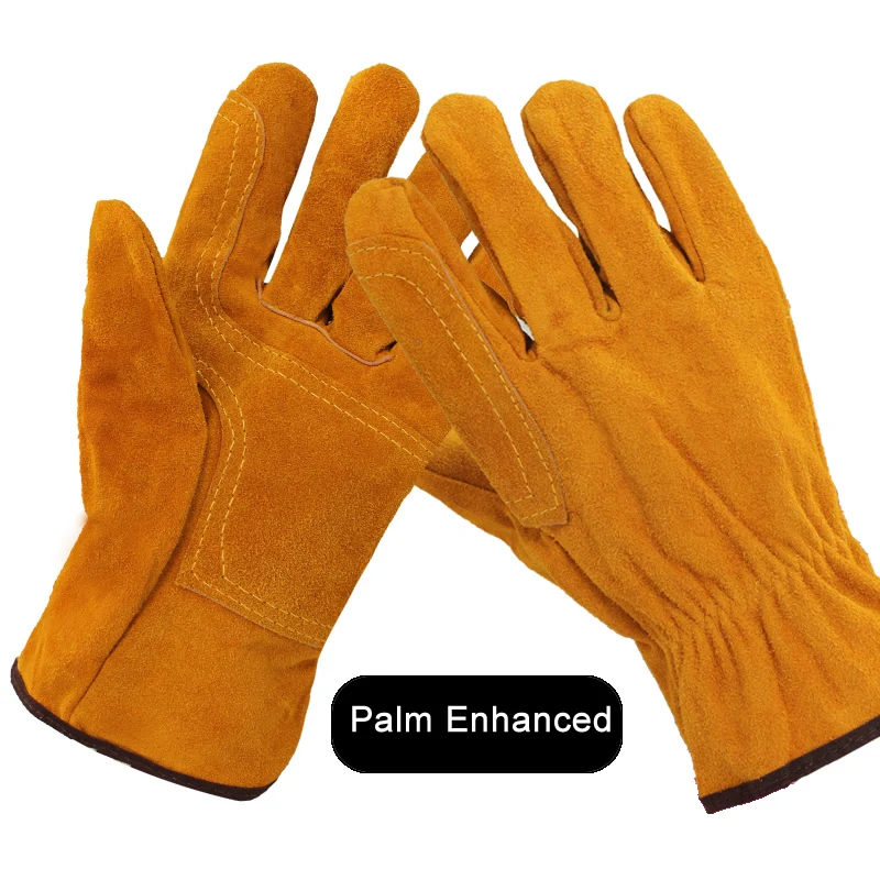 1"-14" длинные кожаные сварочные перчатки термостойкие огнеупорные рабочие перчатки из коровьей кожи для сварки переноски строителя безопасности работы