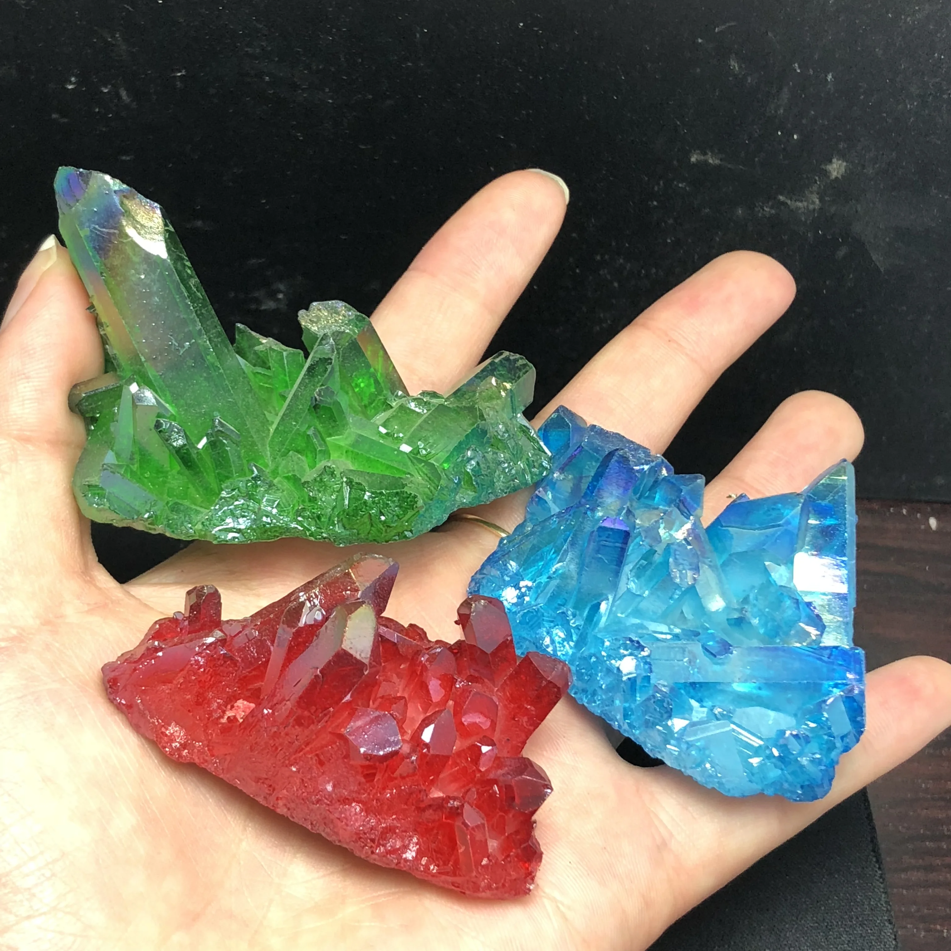 3 шт. красивый кристалл Aura ангела титановый кварцевый потрясающая Радуга образцы