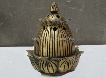 

nice-looking Small Sino China Brass bamboo shoots incense burner censer