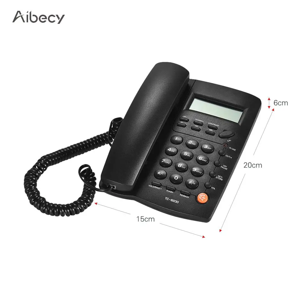 Настольный Телефон проводной телефон стационарный ЖК-дисплей Определитель номера громкость Регулируемый калькулятор будильник для домашнего звонка