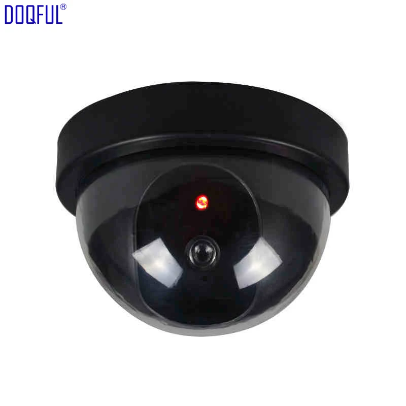 

100pcs Fake Camera Dummy Dome Simulation Cameras Surveillance Indoor Outdoor Home Office CCTV Security Blinking Red LED