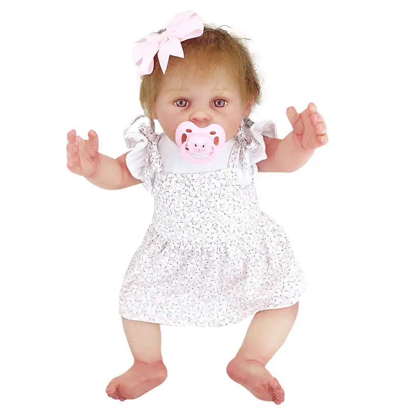 

Silicone Simulation Baby Doll Realistic Reborn Doll Full Silicone Doll Children Growth Partners Playing Toys for Baby Girls