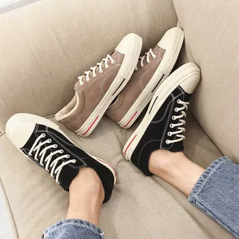 

Fashion Plus Velvet Warm Men'S Canvas Shoes Trend Hard-Wearing & Anti-Skid Tide Low-Top Versatile Lace-up Men Sports Shoes Male