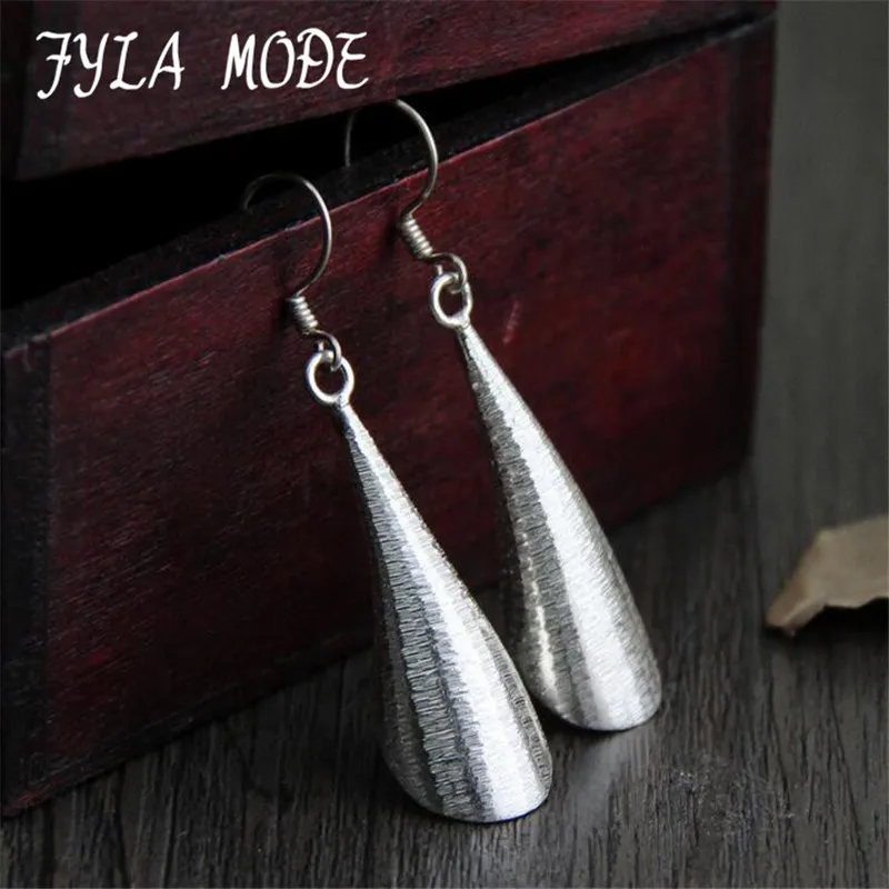 

New Arrival Indian Ethnic Vintage Silver Big Dangle Earrings For Women Fashion 925 Thai Silver Jewelry Accessories 42*15MM 8.40G