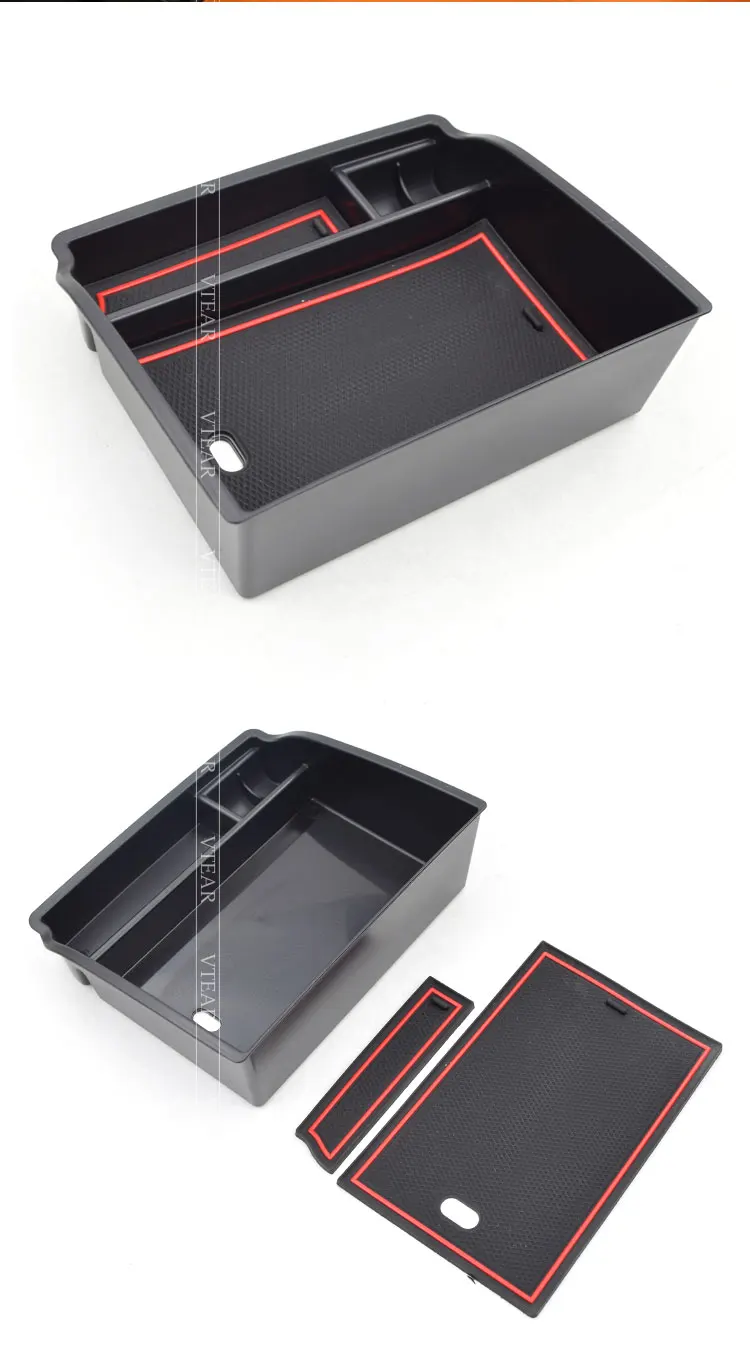 Vtear для Toyota Hilux коробка для хранения ABS центральный подлокотник для салона автомобиля консоль сумка карман для укладки автомобиля-Стайлинг Аксессуары запчасти