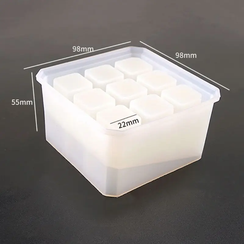 Хрустальная эпоксидная форма DIY ручной ящик для хранения Выделите 9/12 квадратные ящики для хранения силиконовые формы