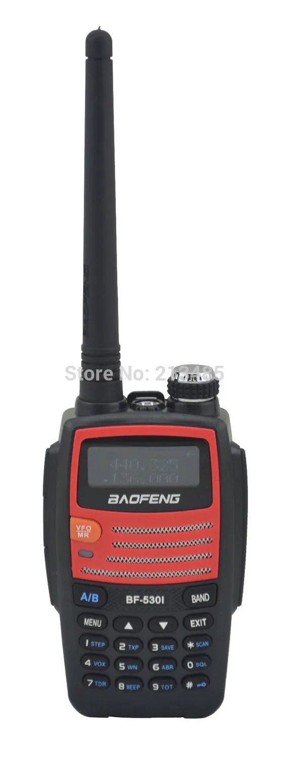 Цвет красный baofeng BF-530I 136-174 MHz и 400-520 MHz двухдиапазонный 5 W/1 W 128CH FM 65-108 MHz с бесплатными наушниками Портативное двухстороннее радио