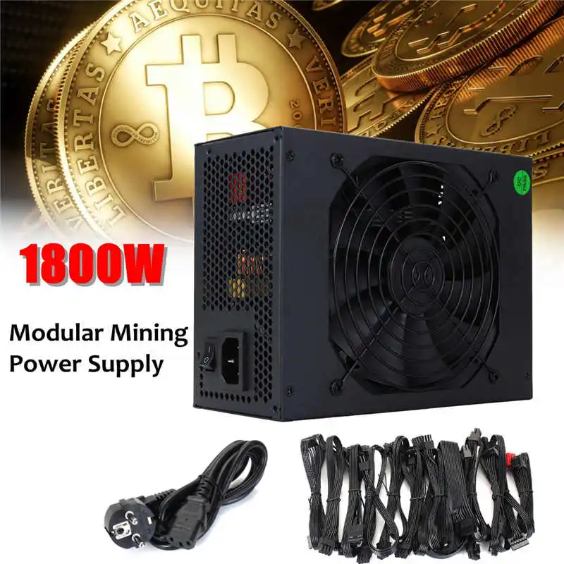 

1800W Modular Mining Power Supply GPU For Bitcoin Miner Eth Rig S7 S9 L3+D3 Computer Power Supply For BTC