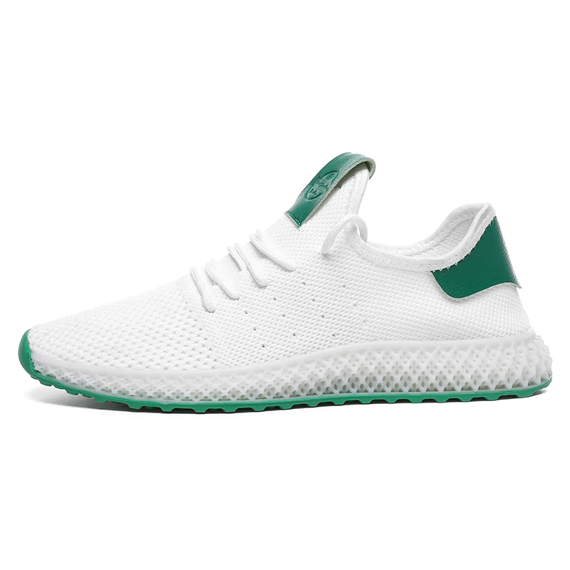 Новые летние белый зеленый Для мужчин кроссовки легкие Для мужчин кроссовки; на шнуровке; лёгкие сетчатая дышащая ходьба спортивной обуви мужской G89s - Цвет: White Green