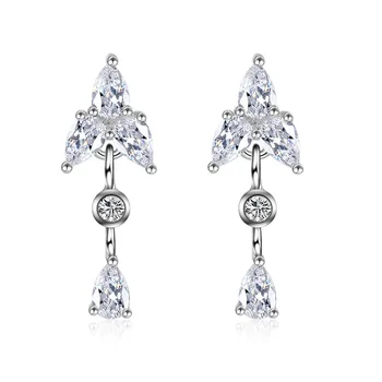 

Hot Sale Wholesale New Fashion Shiny Zircon Star Design 925 Sterling Silver Stud Earrings for Women Jewelry Christmas Gift