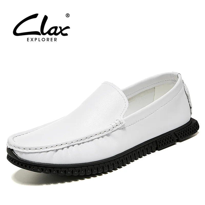 

CLAX Men's Leather Shoes Loafers 2019 Summer Casual Shoe Male Moccasins Man Shoe Slip on Breathable