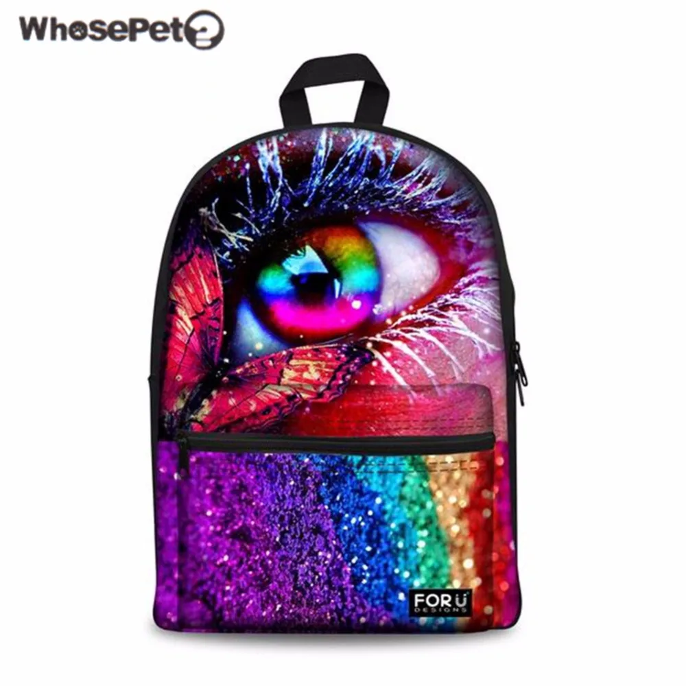 

WHOSEPET Women Backpack Beautiful Big Eyes Printing School Bag for Girls Teenager Travel Rucksack Laptop Bagpack Mochila Bolsa