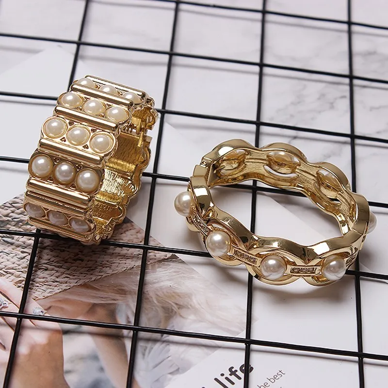 TWOTWINSTYLE Модный жемчужный Золотой браслет женская одежда аксессуары круглые