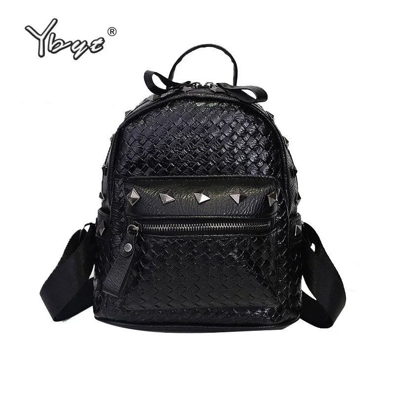 

YBYT brand 2018 new vintage casual knitting women kawaii backpack preppy style rivet ladies travel bag student school backpacks