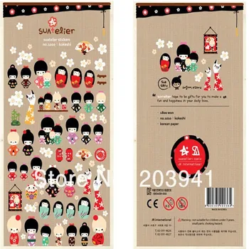 

15pcs/lot Cute Japanese Girl paper sticker DIY Multifunction decoration stationery stickers wholesale