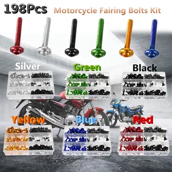 

198pcs Universal Motorcycle Fairing Spring Screws Bolts Nuts Kit Fastener Clips Sportbike for Honda/Yamaha/Kawasaki/Suzuki