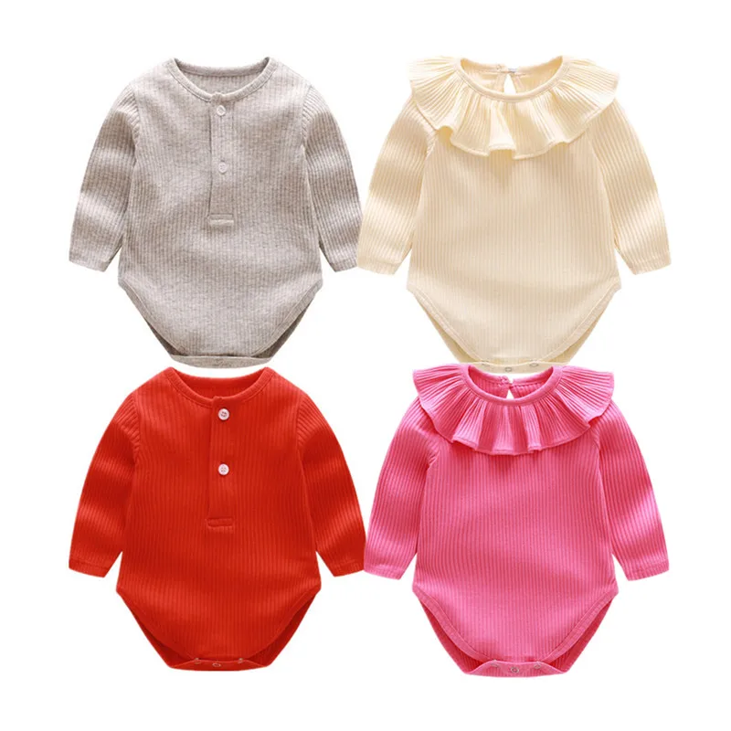 New Baby Girl Clothes Autumn Cotton Knitted Long Sleeve Baby Romper