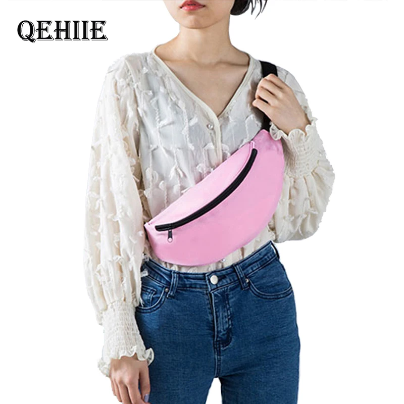 Cute pink fanny pack waist bags women designer fanny pack fashion belt simple waterproof belt ...