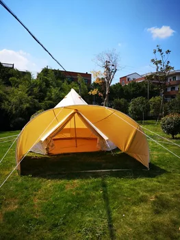 

GLAMPING HOLIDAY luxury outdoor camping waterproof cotton canva bell tent with sun shade
