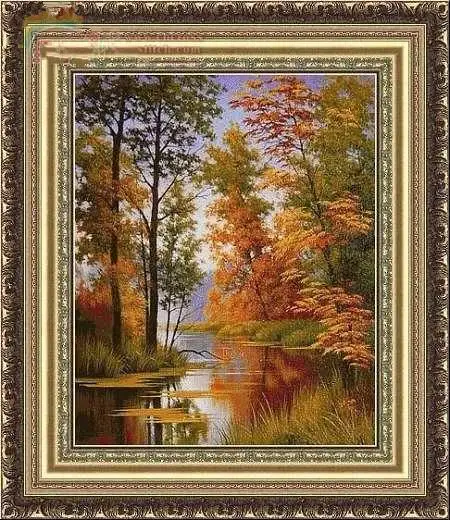 14/16/18/27/28 Embroidery Needlework Crafts DMC DIY Quality Cross Stitch Kits Handmade Arts Scenery Autumn River 6th | Дом и сад