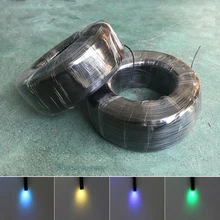 2700M/roll High quality solid core 0.75mm black PMMA Plastic end glow Fiber Optic cable